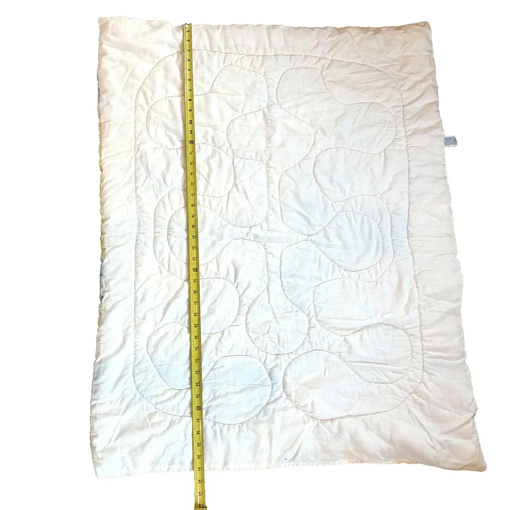 Vtg 1983 Care Bears Baby Quilted Crib Blanket Comforter Curity Pastel Yellow